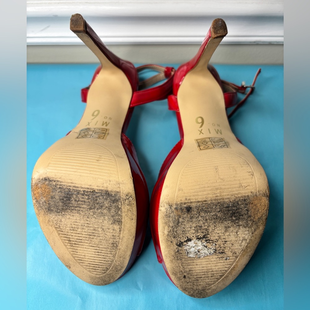 Mix No. 6 Storlie Red Patent Platform Stilettos Size 8 - Picture 8 of 10